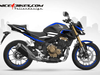Motorrad Foliendesigns und Dekore - Shop - H.CB500F.23S.057 Racing Blue Foliendesign Honda CB500F 2023-S Racing Blue