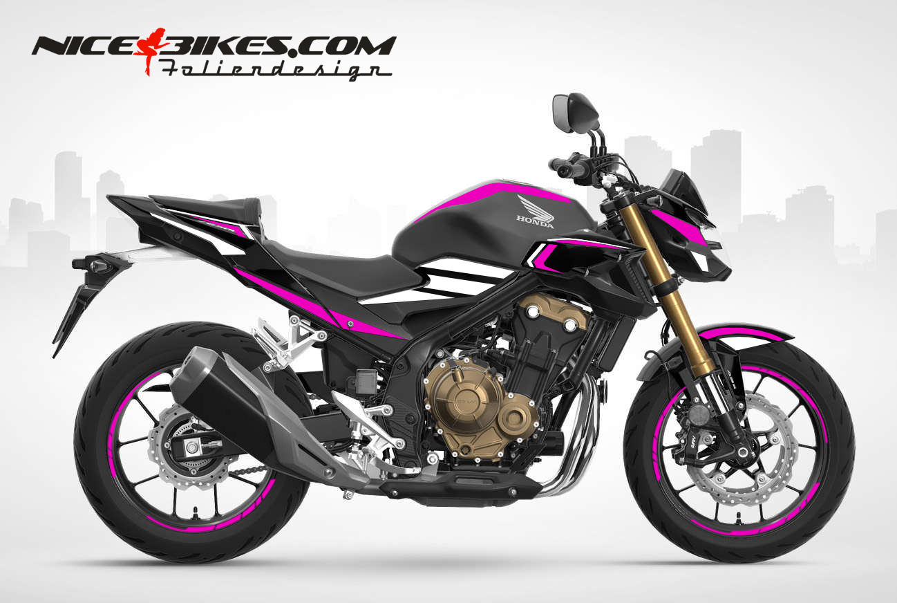 Motorrad Foliendesigns und Dekore - Foliendesign Honda CB500F 2023-S Pretty Pink - H.CB500F.23S.077 Pretty Pink Foliendesign Honda CB500F 2023-S Pretty Pink