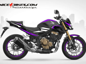 Motorrad Foliendesigns und Dekore - Shop - H.CB500F.23S.080 Manga Violett Foliendesign Honda CB500F 2023-S Manga Violett
