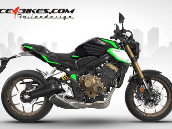 Motorrad Foliendesigns und Dekore - Shop - H.CB650.23.064 Limegreen Foliendesign Honda CB650R 2023 Limegreen