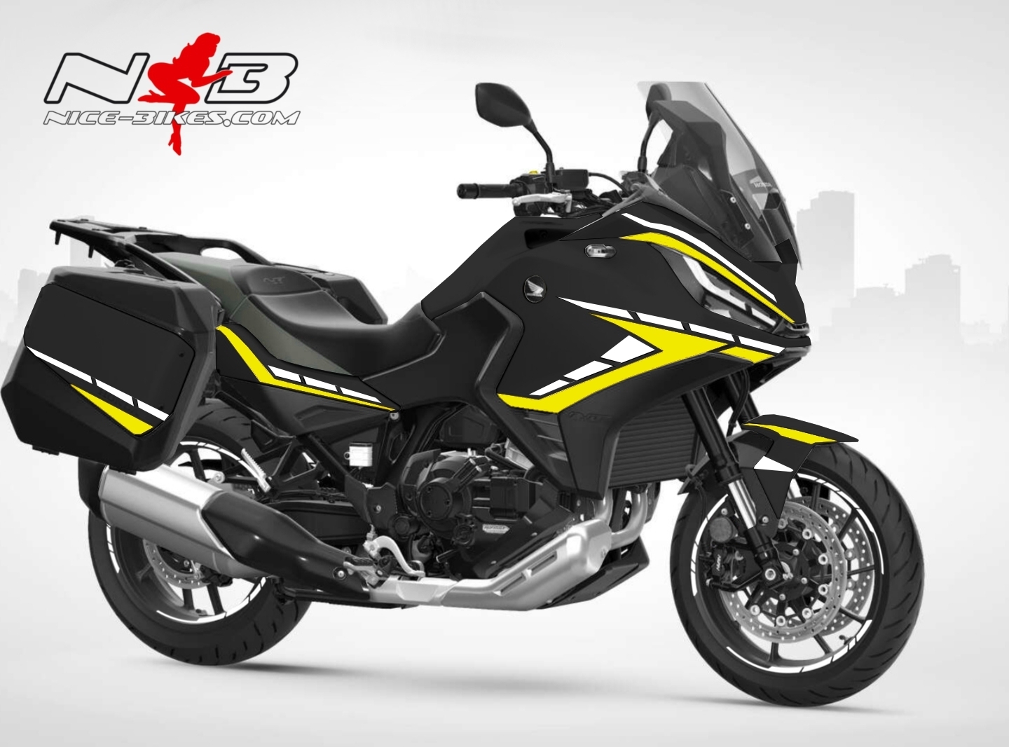 Motorrad Foliendesigns und Dekore - Foliendesign Honda NT1100 2023 Hornet Yellow - H.NT11.23.021 Hornet Yellow Foliendesign Honda NT1100 2023 Hornet Yellow