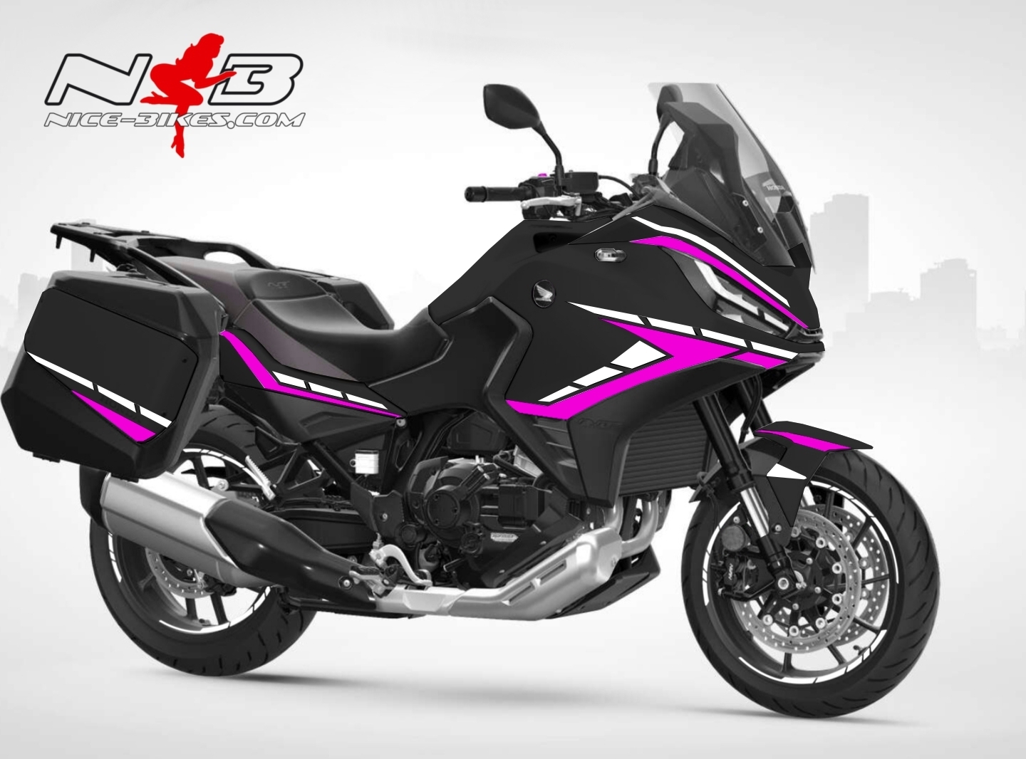 Motorrad Foliendesigns und Dekore - Foliendesign Honda NT1100 2023 Pretty Pink - H.NT11.23.077 Pretty Pink Foliendesign Honda NT1100 2023 Pretty Pink