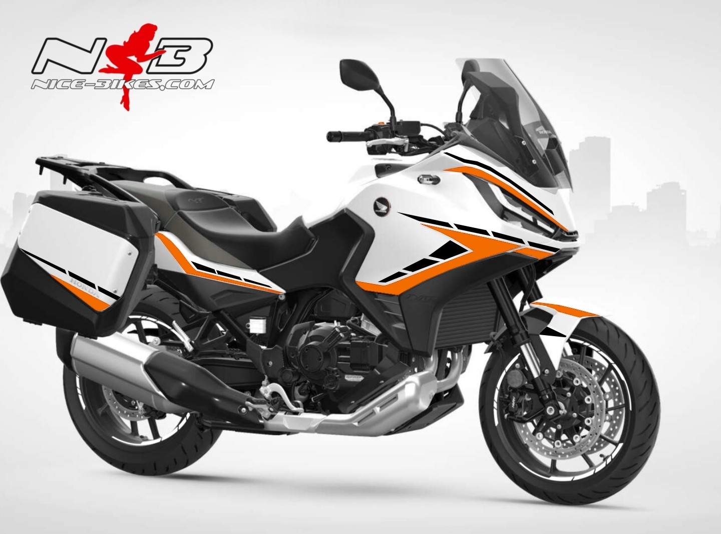 Motorrad Foliendesigns und Dekore - Foliendesign Honda NT1100 2023-W Evil Orange - H.NT11.23W.034 Evil Orange Foliendesign Honda NT1100 2023-W Evil Orange