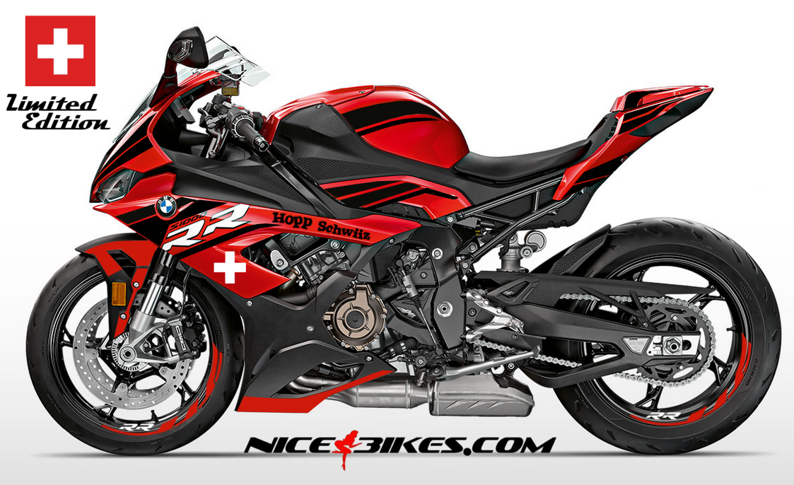 Motorrad Foliendesigns und Dekore - S1000RR Hopp Schwiiz Edition schwarz für Racingred Maschine 2019 - Hopp Schwiiz Edition schwarz S1000RR Hopp Schwiiz Edition schwarz für Racingred Maschine 2019