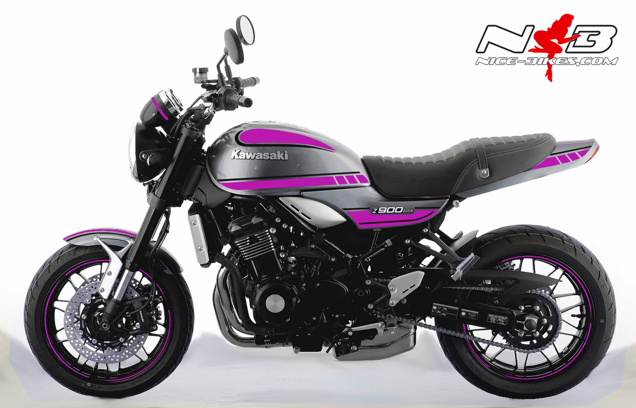 Motorrad Foliendesigns und Dekore - Foliendesign Kawasaki Z900 RS Bj. 2020 Pretty Pink - K.9RS.20.077 Pretty Pink Foliendesign Kawasaki Z900 RS Bj. 2020 Pretty Pink
