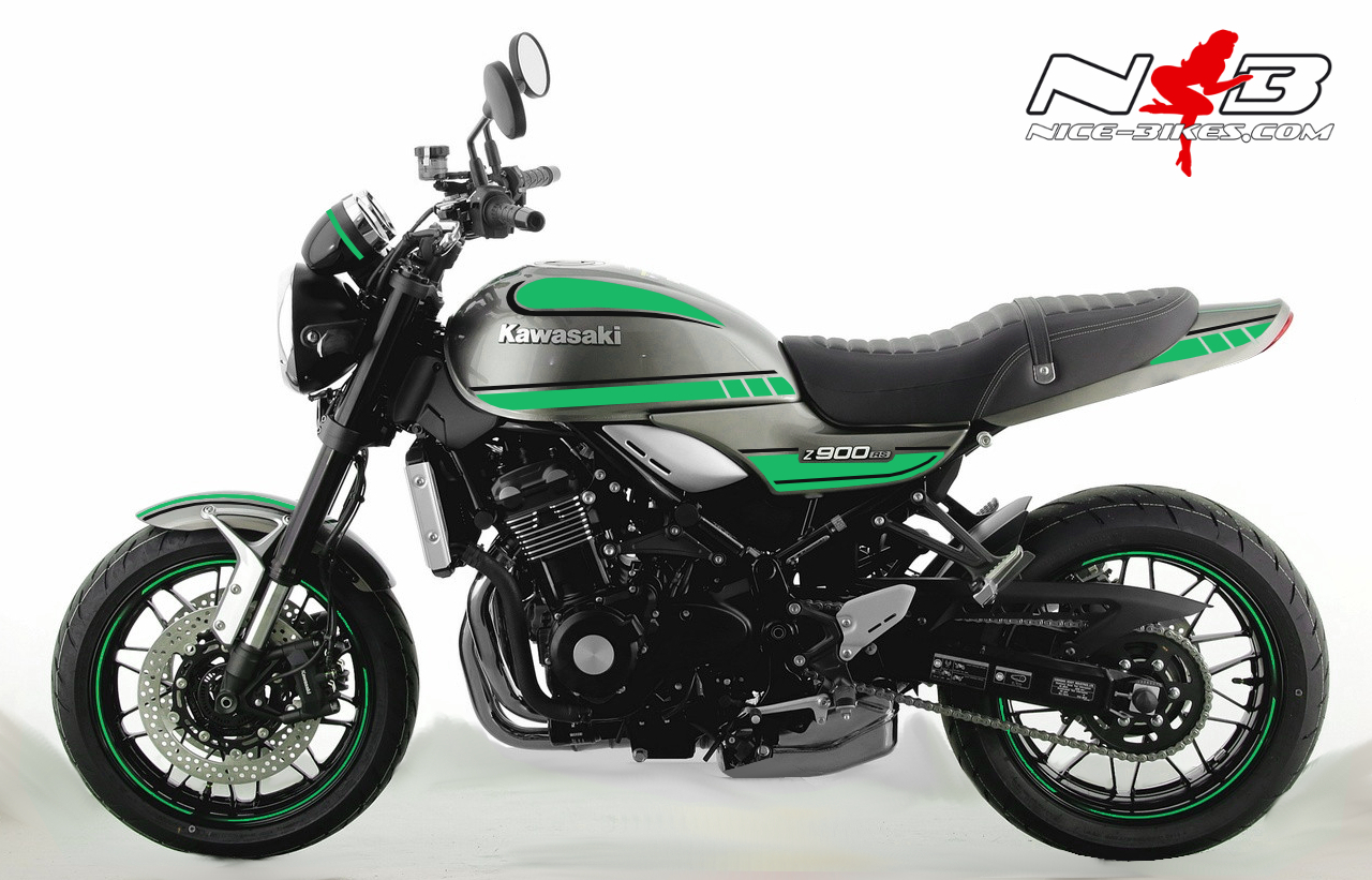 Motorrad Foliendesigns und Dekore - Foliendesign Kawasaki Z900 RS Bj. 2020 Mint Blue - K.9RS.20.501 Mint Blue Foliendesign Kawasaki Z900 RS Bj. 2020 Mint Blue