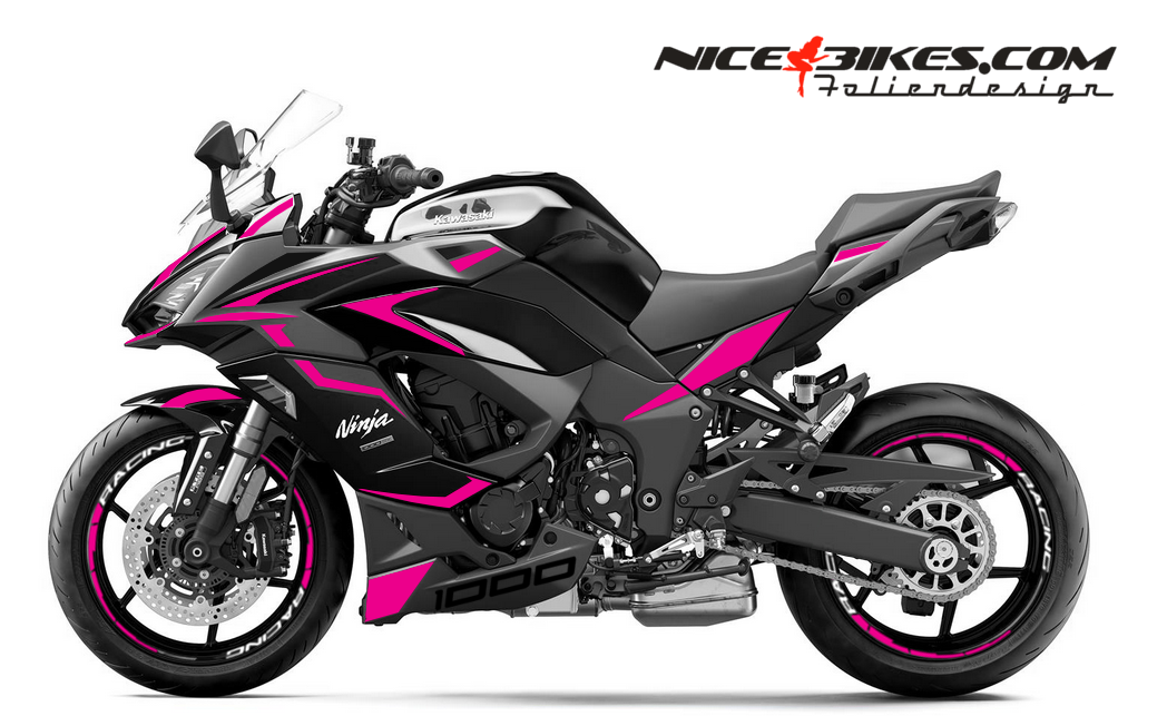 Motorrad Foliendesigns und Dekore - Foliendesign Ninja 1000SX 2025 Pretty Pink - K.N1000SX.25.077 Pretty Pink Foliendesign Ninja 1000SX 2025 Pretty Pink
