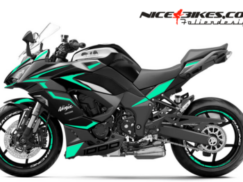 Motorrad Foliendesigns und Dekore - Shop - K.N1000SX.25.501 Miami Blue Foliendesign Ninja 1000SX 2025 Miami Blue