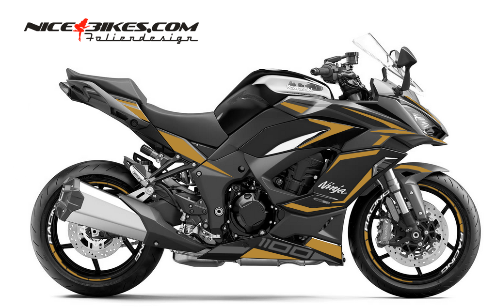 Motorrad Foliendesigns und Dekore - Foliendesign Ninja 1100SX 2025 Olympic Gold - K.N1100SX.25.030 Olympic Gold Foliendesign Ninja 1100SX 2025 Olympic Gold