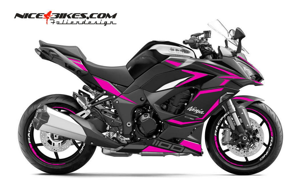 Motorrad Foliendesigns und Dekore - Foliendesign Ninja 1100SX 2025 Pretty Pink - K.N1100SX.25.077 Pretty Pink Foliendesign Ninja 1100SX 2025 Pretty Pink