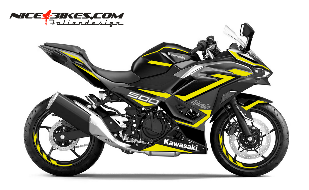 Motorrad Foliendesigns und Dekore - Kawasaki Ninja 500SE 2025-26 Hornet Yellow - K.N500SE.25.021 Kawasaki Ninja 500SE 2025-26 Hornet Yellow