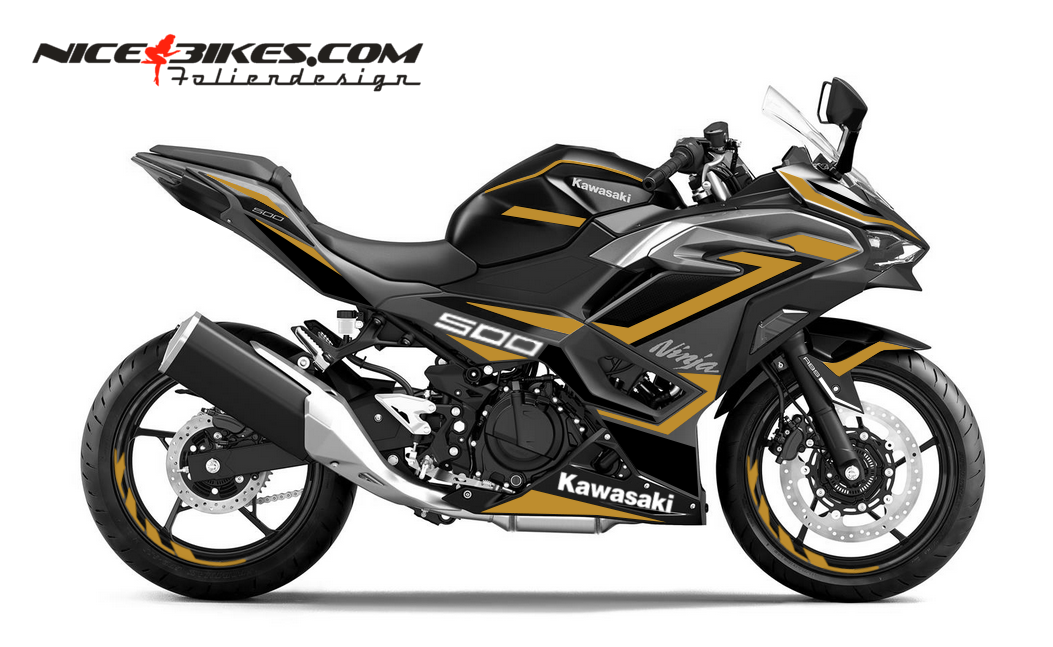 Motorrad Foliendesigns und Dekore - Kawasaki Ninja 500SE 2025-26 Olympic Gold - K.N500SE.25.030 Kawasaki Ninja 500SE 2025-26 Olympic Gold
