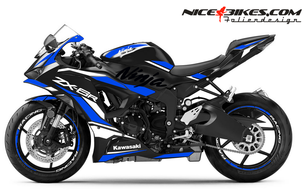 Ninja ZX-6R Foliendesign 2025-26 Racing Blue - Motorrad Dekor