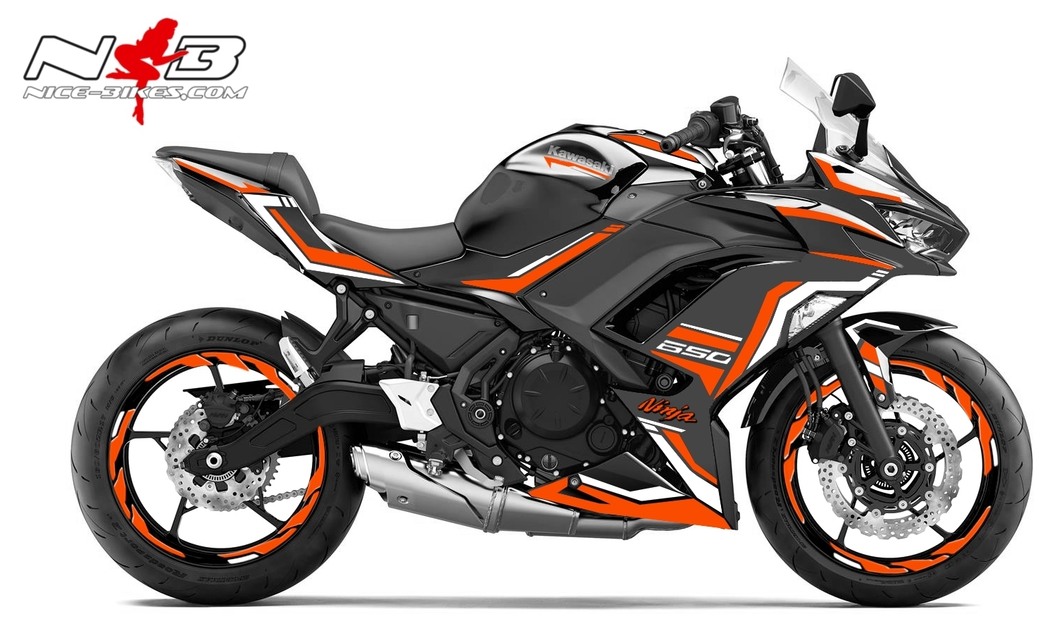 Motorrad Foliendesigns und Dekore - Foliendesign Ninja 650 Evil Orange - K.N650.20.034 Evil Orange Foliendesign Ninja 650 Evil Orange