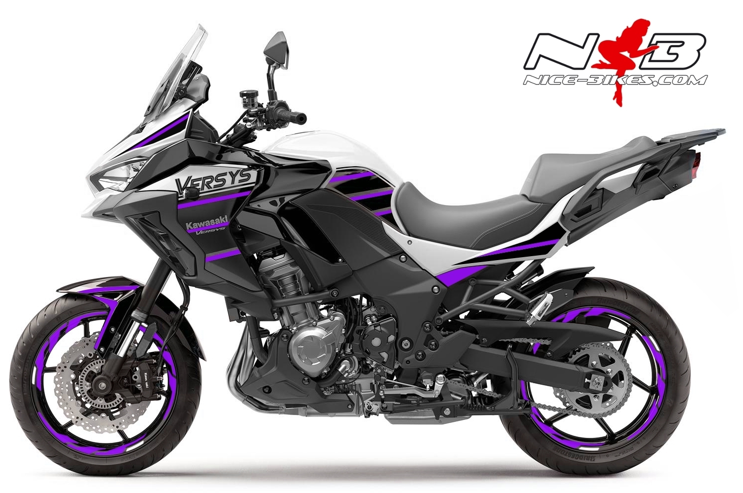 Motorrad Foliendesigns und Dekore - Foliendesign Kawasaki Versys 1000 Bj. 2020 Manga Violett - K.V1.W20.080 Manga Violett Foliendesign Kawasaki Versys 1000 Bj. 2020 Manga Violett