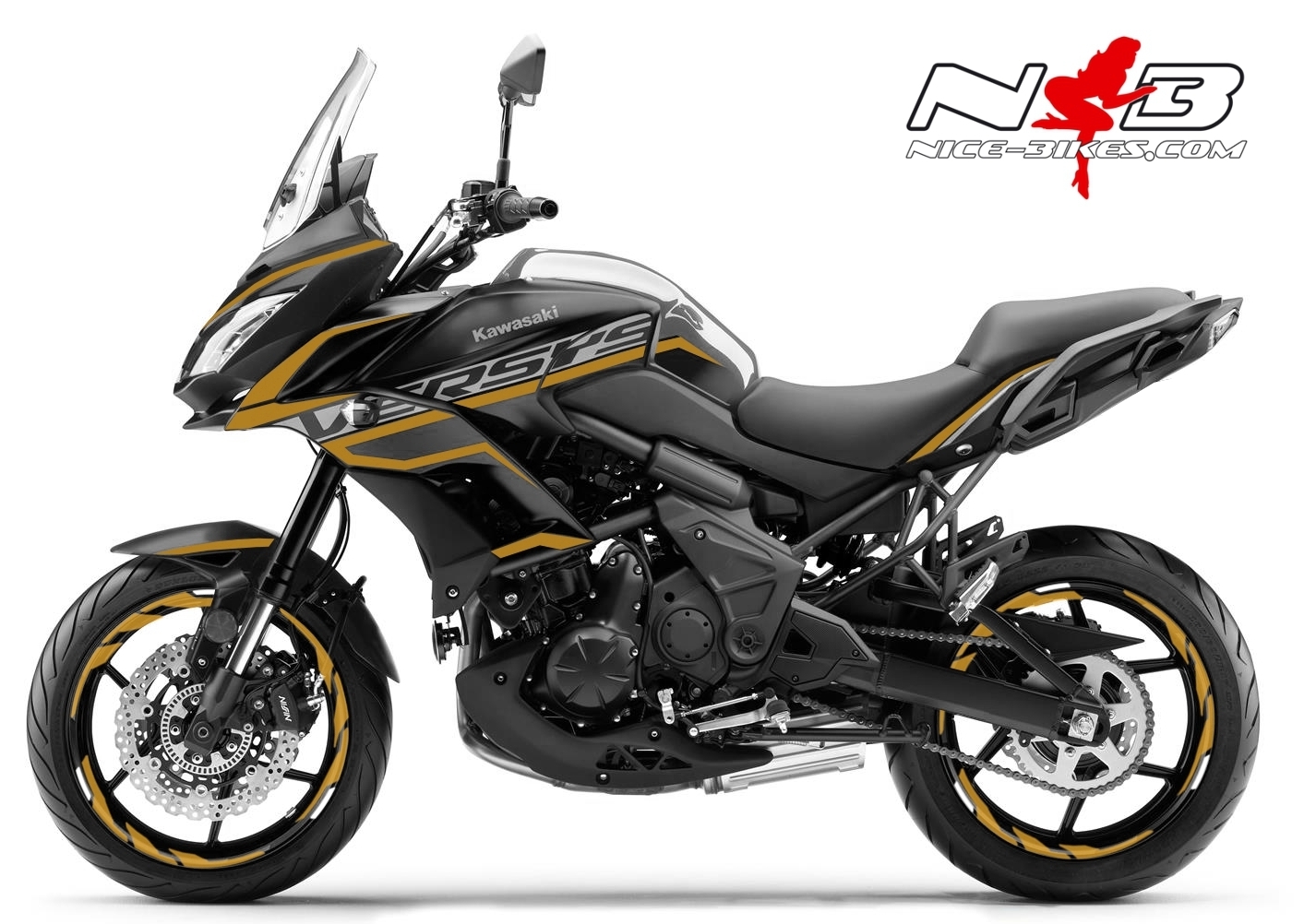 Motorrad Foliendesigns und Dekore - Foliendesign Kawasaki Versys 650 Bj. 2020 Olympic Gold - K.V650.S20.030 Olympic Gold Foliendesign Kawasaki Versys 650 Bj. 2020 Olympic Gold