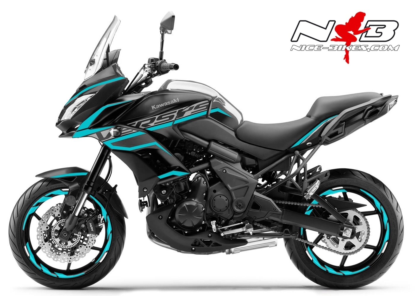Motorrad Foliendesigns und Dekore - Foliendesign Kawasaki Versys 650 Bj. 2020 Light Blue - K.V650.S20.053 Light Blue Foliendesign Kawasaki Versys 650 Bj. 2020 Light Blue