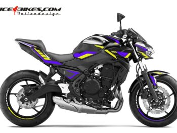 Foliendesign Kawasaki Z650  Manga Violett - Hornet Yellow