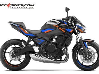 Foliendesign Kawasaki Z650 Racing Blue - Evil Orange