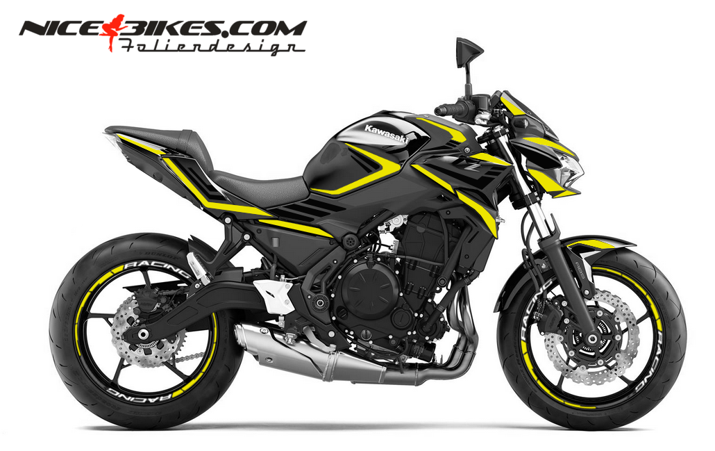 Motorrad Foliendesigns und Dekore - Foliendesign Z650 2025 Hornet Yellow - K.Z650.25.021 Hornet Yellow Foliendesign Z650 2025 Hornet Yellow