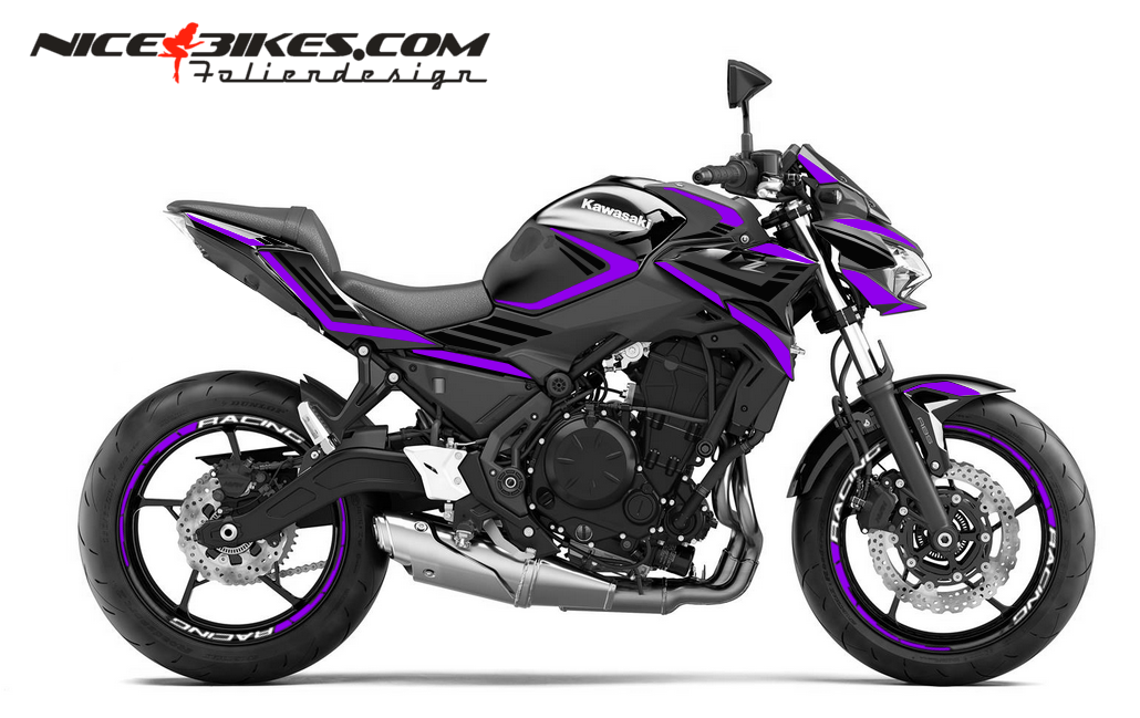 Motorrad Foliendesigns und Dekore - Foliendesign Z650 2025 Manga Violett - K.Z650.25.080 Manga Violett Foliendesign Z650 2025 Manga Violett