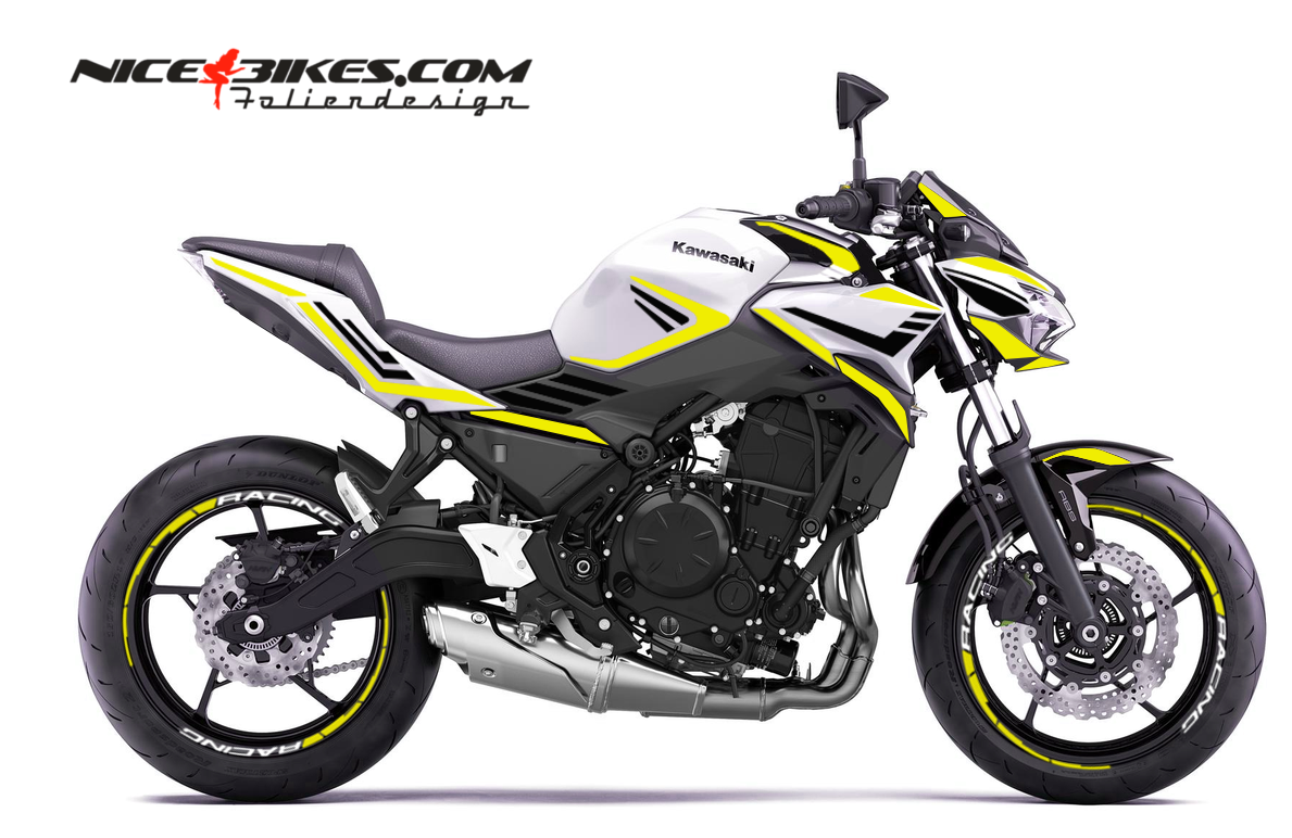 Motorrad Foliendesigns und Dekore - Foliendesign Z650 2026 Hornet Yellow - K.Z650.26W.021 Hornet Yellow Foliendesign Z650 2026 Hornet Yellow