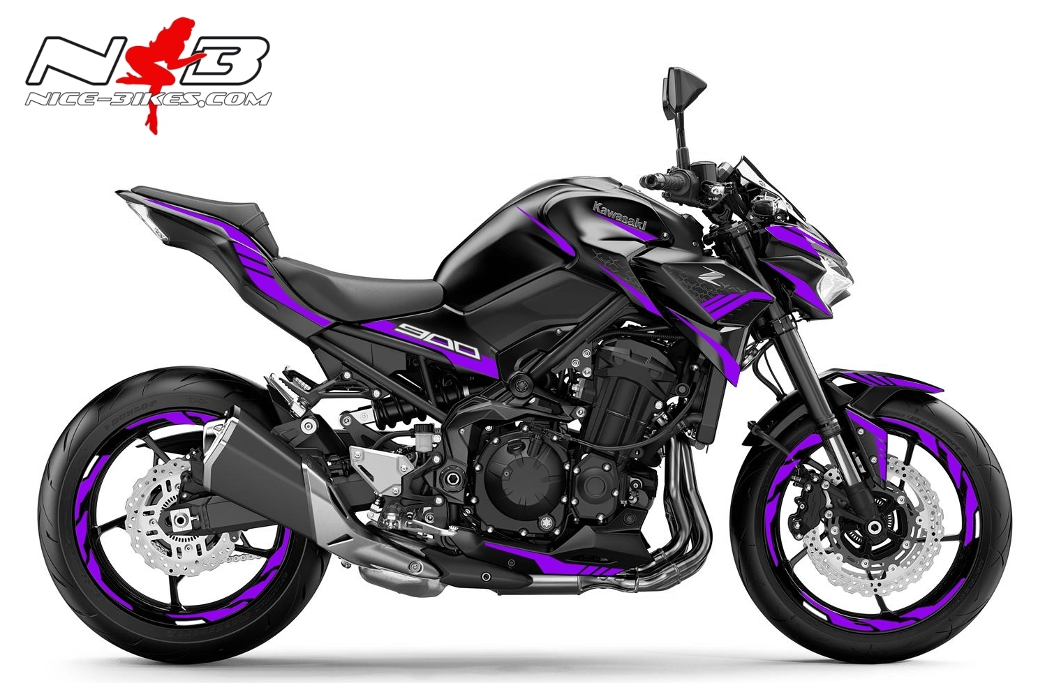 Motorrad Foliendesigns und Dekore - Foliendesign Kawasaki Z900 Bj. 2020 Manga Violett - K.Z9.20.080 Manga Violett Foliendesign Kawasaki Z900 Bj. 2020 Manga Violett