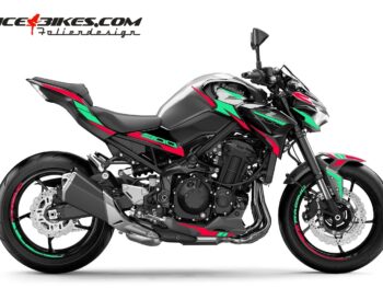 Foliendesign Kawasaki Z900 Himbeer Red - Mint Blue