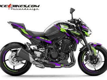Foliendesign Kawasaki Z900 Manga Violett - Limegreen
