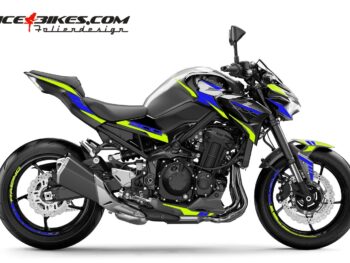Foliendesign Kawasaki Z900 Limegreen - Racing Blue