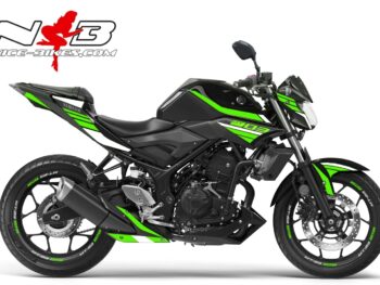 Motorrad Foliendesigns und Dekore - Shop - MT03 schwarz limegreen weiss MT03 limegreen/weiß auf schwarzer Maschine 2018
