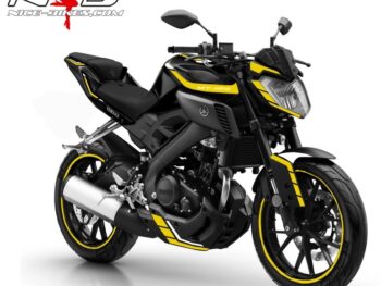 MT125 gelb auf schwarzer Maschine