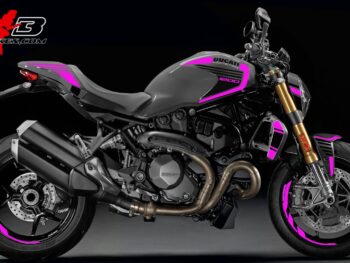Motorrad Foliendesigns und Dekore - Shop - Monster 1200S 18 Grey pink Monster 1200 pink auf grauer Maschine