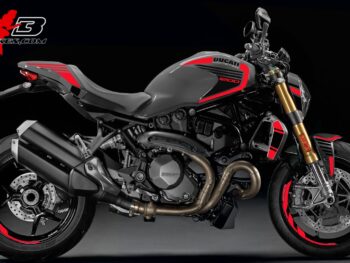 Motorrad Foliendesigns und Dekore - Shop - Monster 1200S 18 Grey rot Monster 1200 rot auf grauer Maschine