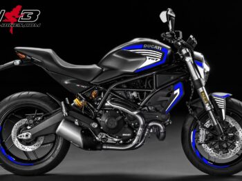 Motorrad Foliendesigns und Dekore - Shop - Monster 797 Black blau Monster 797 blau auf schwarzer Maschine