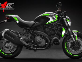 Monster 821 limegreen auf schwarzer Maschine