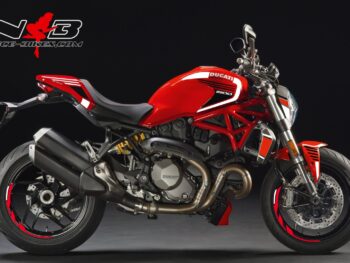Motorrad Foliendesigns und Dekore - Shop - Monster 1200 rot Monster 1200 weiß/rot auf roter Maschine