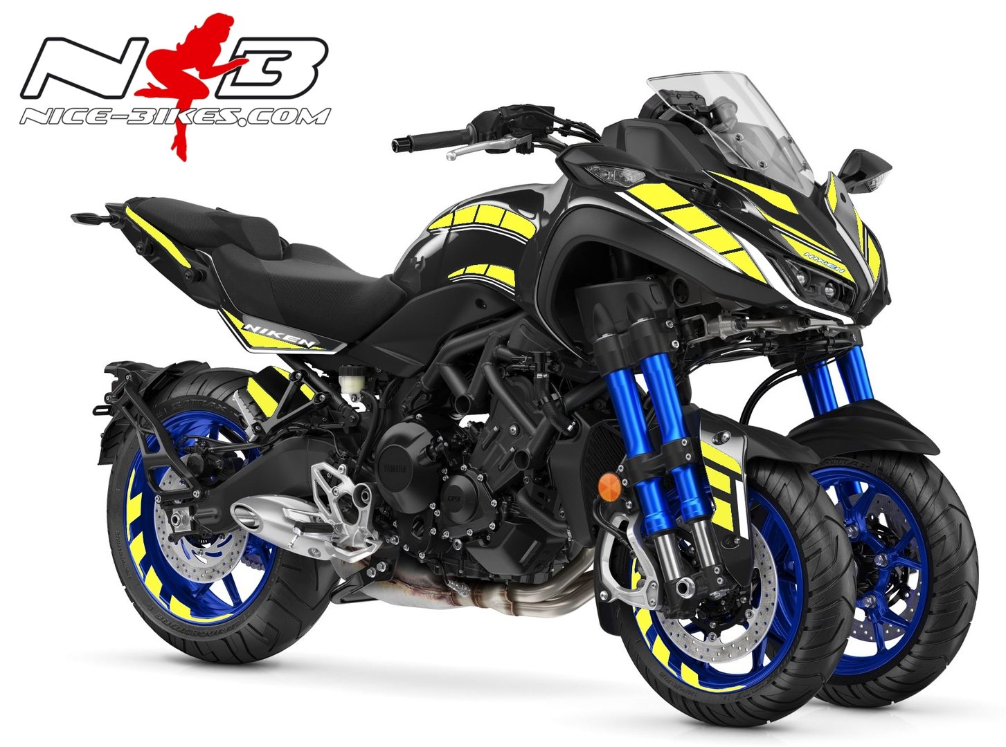 Motorrad Foliendesigns und Dekore - Yamaha Niken Dekor gelb/NEON - Niken neongelb Yamaha Niken Dekor gelb/NEON