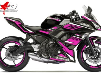 Motorrad Foliendesigns und Dekore - Shop - Ninja650 schwarz pink Ninja 650 Dekor pink für schwarze Maschine