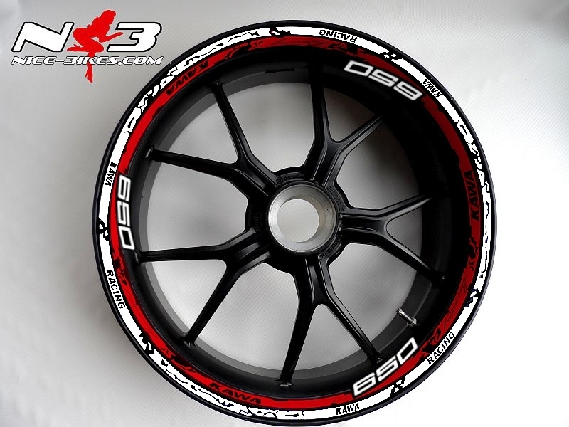 Motorrad Foliendesigns und Dekore - RACE STYLE Ninja 650 rot/weiß - Ninja 650 rot weiss RACE STYLE Ninja 650 rot/weiß