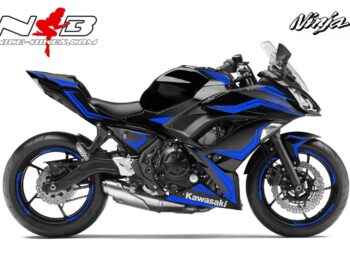 Ninja 650 Foliendekor blau für Schwarze Maschine