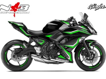 Ninja 650 Foliendekor limegreen/weiß für Schwarze Maschine