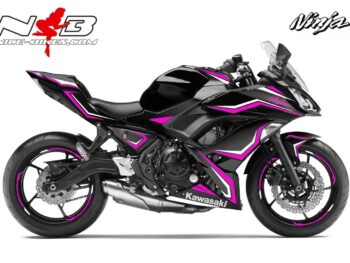 Ninja 650 Foliendekor pink/weiß für Schwarze Maschine