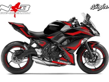 Ninja 650 Foliendekor rot für Schwarze Maschine