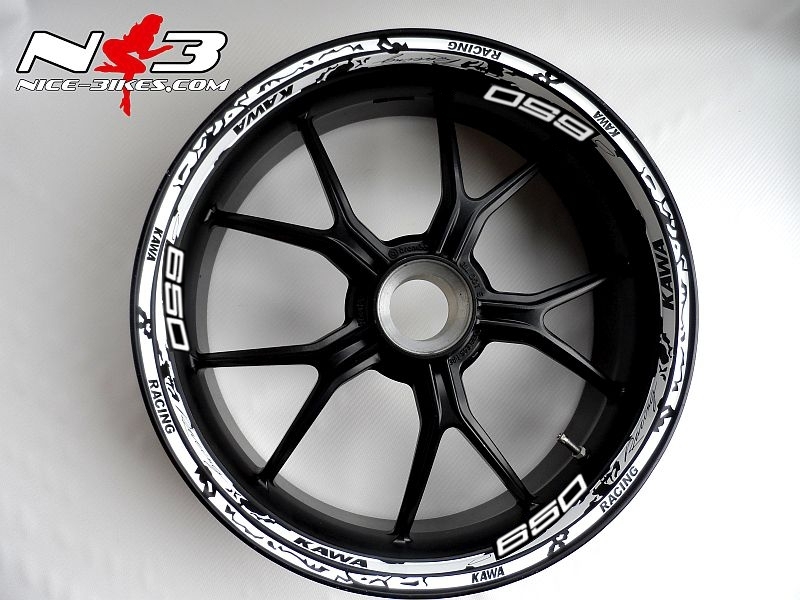 Motorrad Foliendesigns und Dekore - RACE STYLE Ninja 650 Uni - Ninja 650 weiss RACE STYLE Ninja 650 Uni