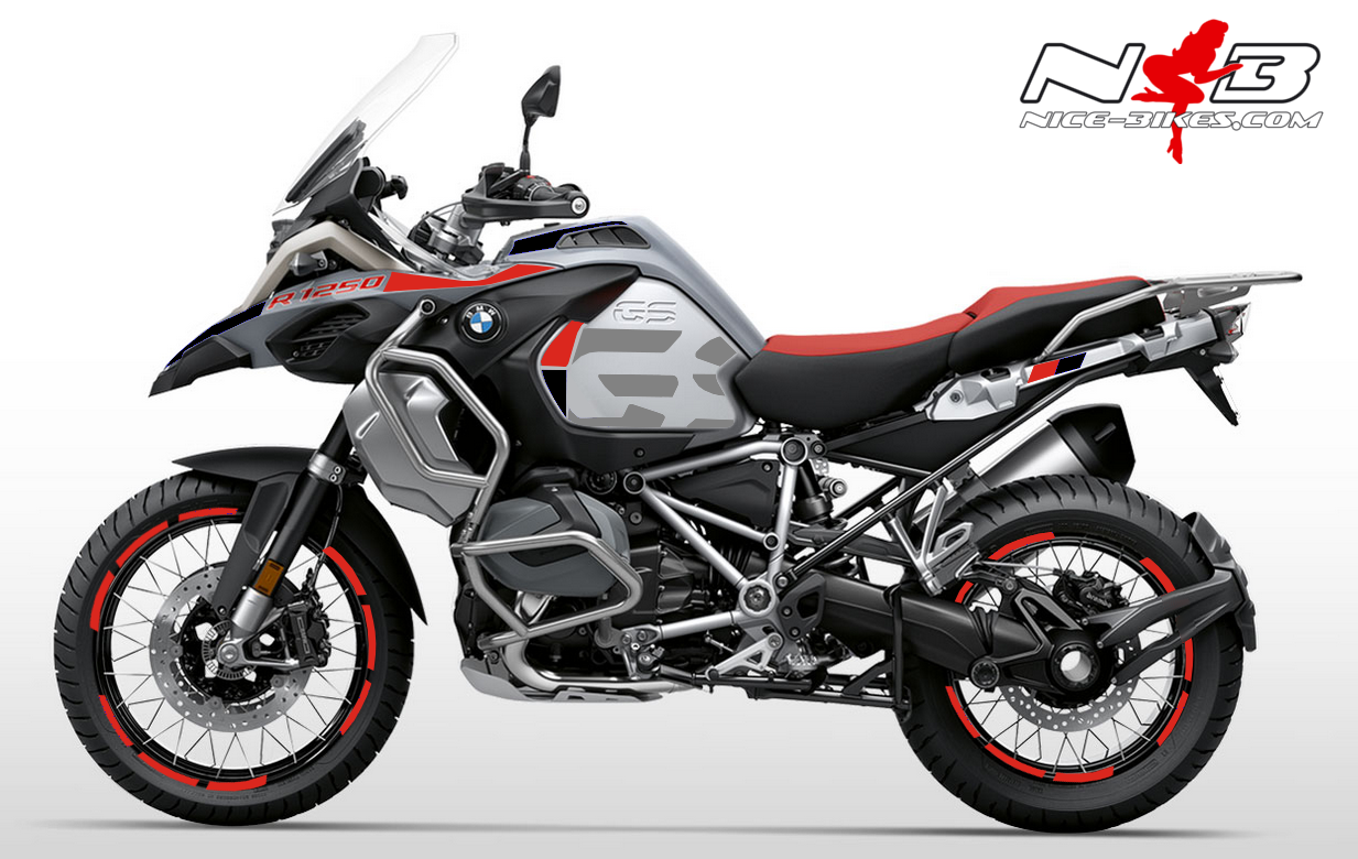Motorrad Foliendesigns und Dekore - BMW GS Edition Adventure Grau-Racing Red 2020 - R1250GS Adventure grau rot black2020 BMW GS Edition Adventure Grau-Racing Red 2020