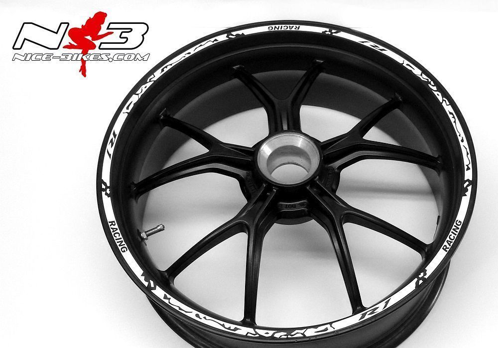 Motorrad Foliendesigns und Dekore - RACE Style Felgenrand R1 - R1 weiss nbkl RACE Style Felgenrand R1