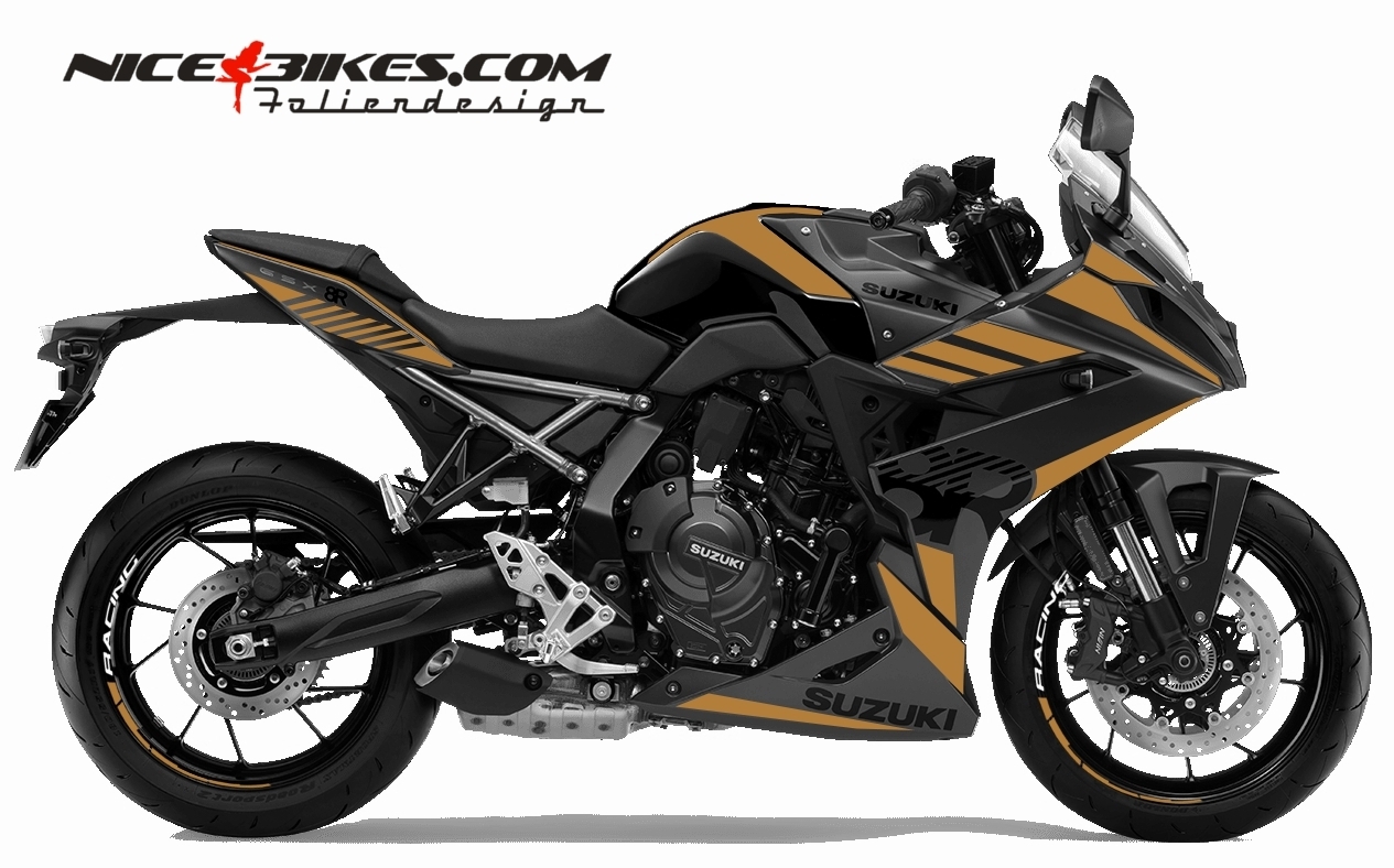 Motorrad Foliendesigns und Dekore - Foliendesign Suzuki GSX-8R Olympic Gold - S.GSX8R.24.030 Olympic Gold Foliendesign Suzuki GSX-8R Olympic Gold