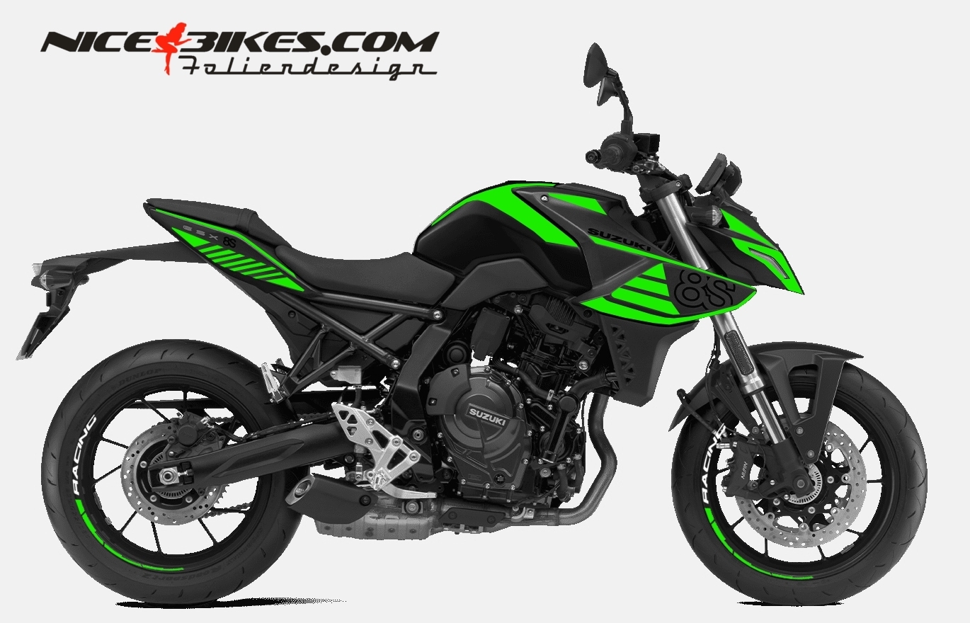 Motorrad Foliendesigns und Dekore - Foliendesign Suzuki GSX-8S 24 Limegreen - S.GSX8S.24.064 Limegreen Foliendesign Suzuki GSX-8S 24 Limegreen