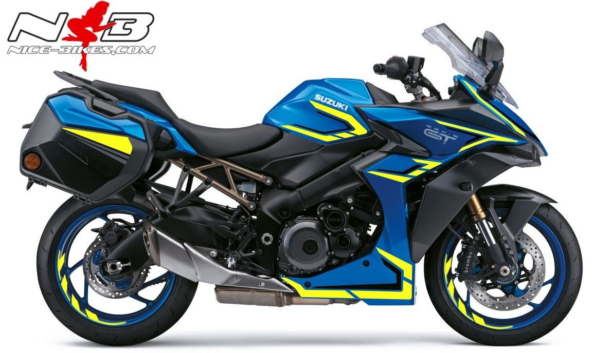 Motorrad Foliendesigns und Dekore - Foliendesign GSX-S1000GT Neon Yellow 2022 - S.GSXS1GT.B22.600 Neon Yellow Foliendesign GSX-S1000GT Neon Yellow 2022